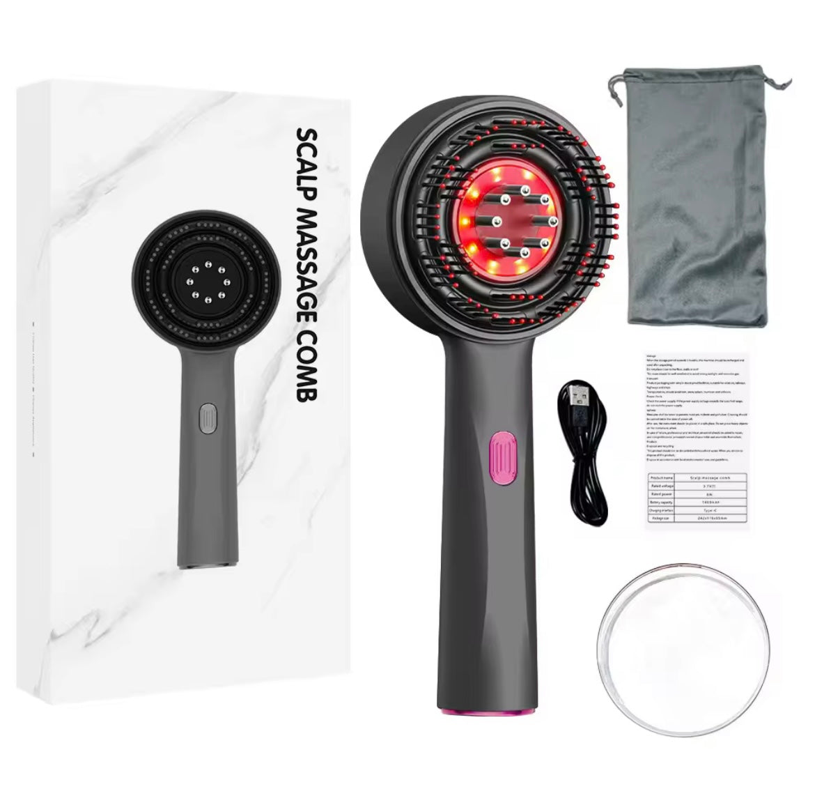 Perie electrică de masaj pentru scalp 3 in 1
